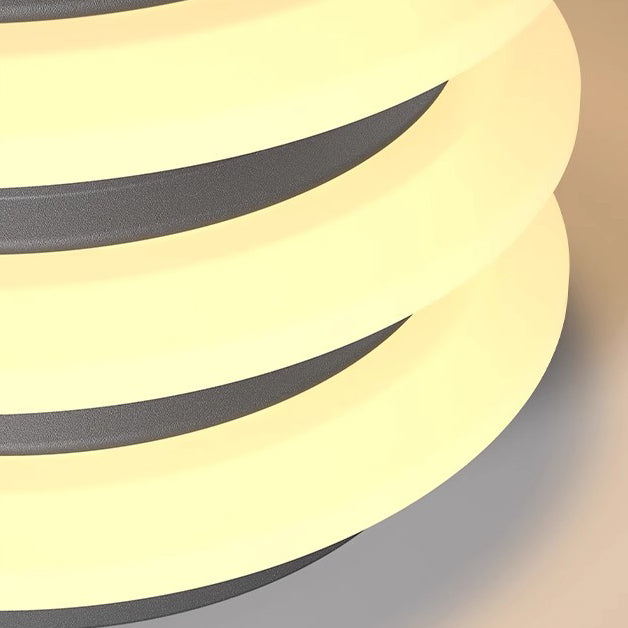 Moderne Minimaliste Acier Inoxydable & PE Rond & Carré LED Solaire & Imperméable Lumière Extérieure Pour Jardin, Cour & Patio 