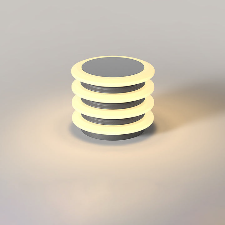 Moderne Minimaliste Acier Inoxydable &amp; PE Rond &amp; Carré LED Solaire &amp; Imperméable Lumière Extérieure Pour Jardin, Cour &amp; Patio 