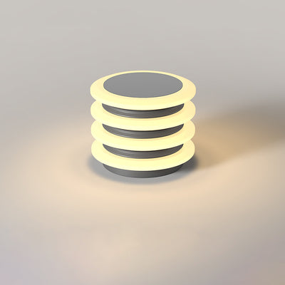 Moderne Minimaliste Acier Inoxydable & PE Rond & Carré LED Solaire & Imperméable Lumière Extérieure Pour Jardin, Cour & Patio 