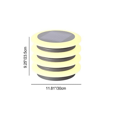 Moderne Minimaliste Acier Inoxydable & PE Rond & Carré LED Solaire & Imperméable Lumière Extérieure Pour Jardin, Cour & Patio 
