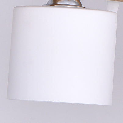 Pantallas cilíndricas lineales de madera y vidrio creativas contemporáneas de 2/3 luces para comedor, dormitorio y sala de estar 