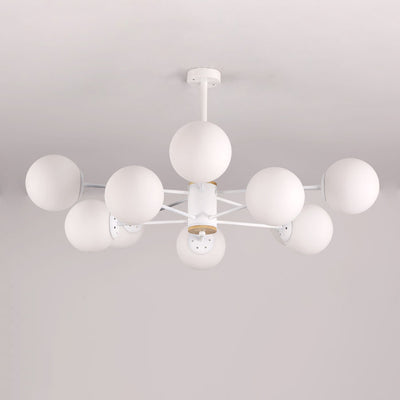 Contemporary Nordic Metal, Wood & Glass Round 6/8/10/12-Light Chandelier For Bedroom & Living Room