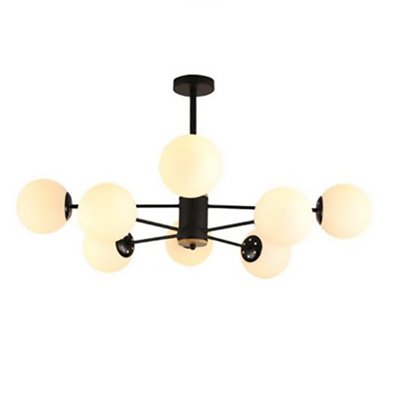 Contemporary Nordic Metal, Wood & Glass Round 6/8/10/12-Light Chandelier For Bedroom & Living Room