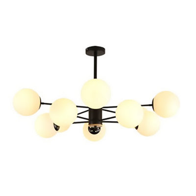 Contemporary Nordic Metal, Wood & Glass Round 6/8/10/12-Light Chandelier For Bedroom & Living Room