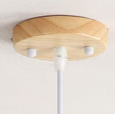 Traditional Japanese Bamboo Round 1-Light Pendant Light With Handwoven Design For Bedroom, Living Room & Dining Area