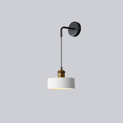 Contemporary Nordic Metal & Resin Cylindrical 1-Light Wall Sconce Lamp For Bedroom & Living Room