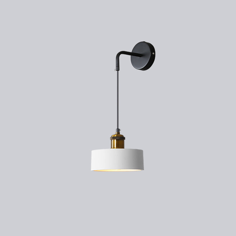 Contemporary Nordic Metal & Resin Cylindrical 1-Light Wall Sconce Lamp For Bedroom & Living Room