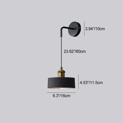 Contemporary Nordic Metal & Resin Cylindrical 1-Light Wall Sconce Lamp For Bedroom & Living Room