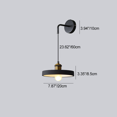 Contemporary Nordic Metal & Resin Cylindrical 1-Light Wall Sconce Lamp For Bedroom & Living Room