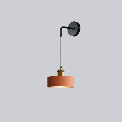 Contemporary Nordic Metal & Resin Cylindrical 1-Light Wall Sconce Lamp For Bedroom & Living Room