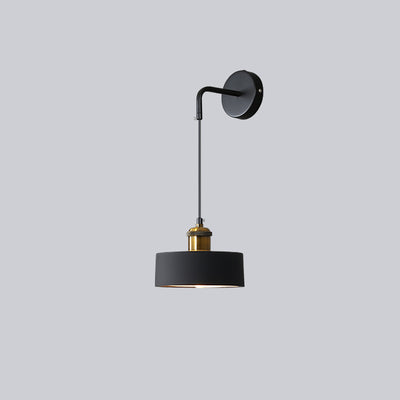 Contemporary Nordic Metal & Resin Cylindrical 1-Light Wall Sconce Lamp For Bedroom & Living Room