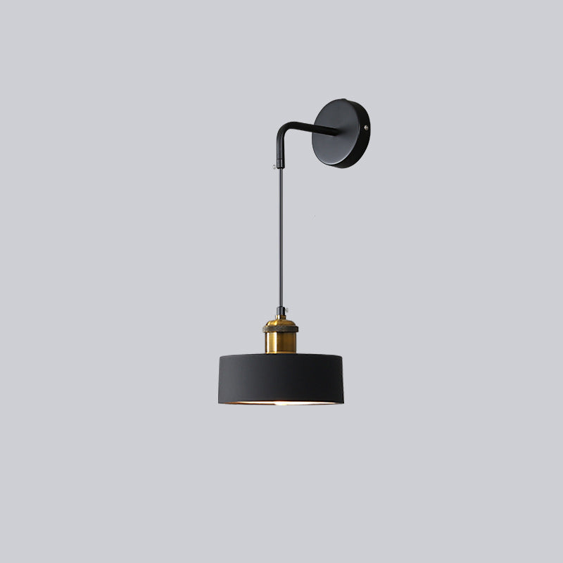 Contemporary Nordic Metal & Resin Cylindrical 1-Light Wall Sconce Lamp For Bedroom & Living Room