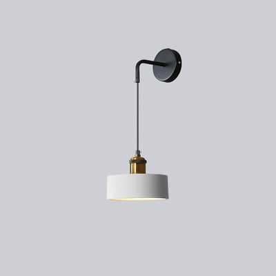 Contemporary Nordic Metal & Resin Cylindrical 1-Light Wall Sconce Lamp For Bedroom & Living Room