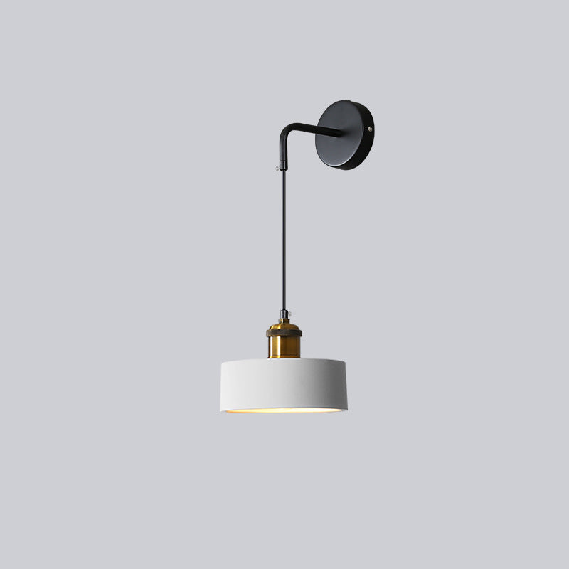 Contemporary Nordic Metal & Resin Cylindrical 1-Light Wall Sconce Lamp For Bedroom & Living Room
