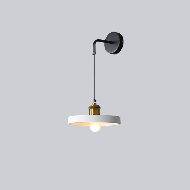 Contemporary Nordic Metal & Resin Cylindrical 1-Light Wall Sconce Lamp For Bedroom & Living Room
