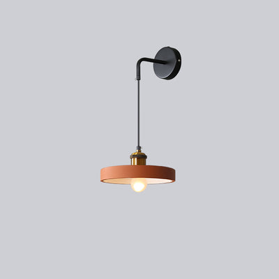 Contemporary Nordic Metal & Resin Cylindrical 1-Light Wall Sconce Lamp For Bedroom & Living Room