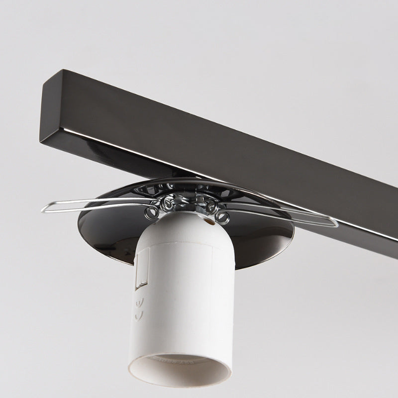 Plafonnier semi-encastré moderne minimaliste en fer et verre ovale à branches 3/5 lumières pour chambre et salon 