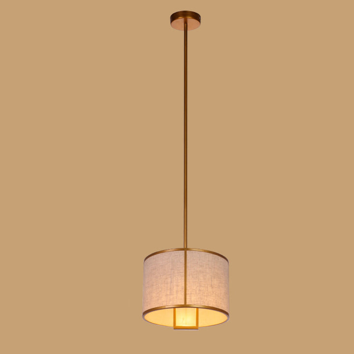 Traditionelle chinesische Pendelleuchte aus Kohlenstoffstahl und Stoff, 1-flammig, für Schlafzimmer und Wohnzimmer 