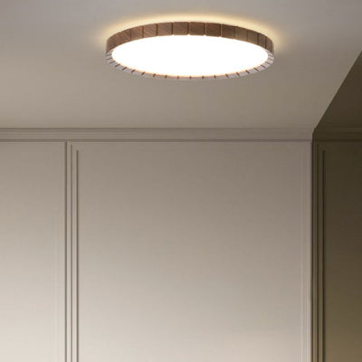 Traditional Japanese Iron Acrylic Round Dome LED Flush Mount Ceiling Light For Bedroom And Living Room