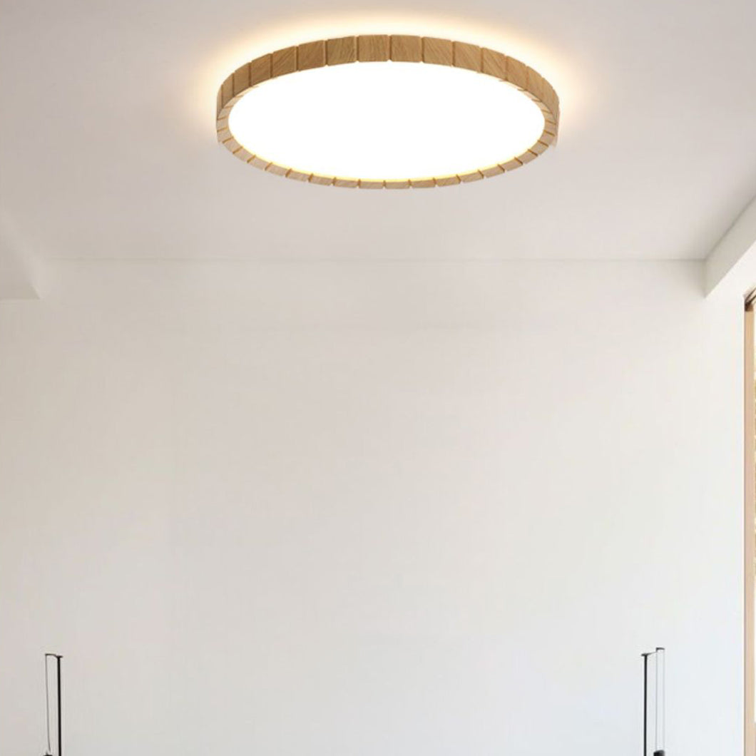 Traditional Japanese Iron Acrylic Round Dome LED Flush Mount Ceiling Light For Bedroom And Living Room