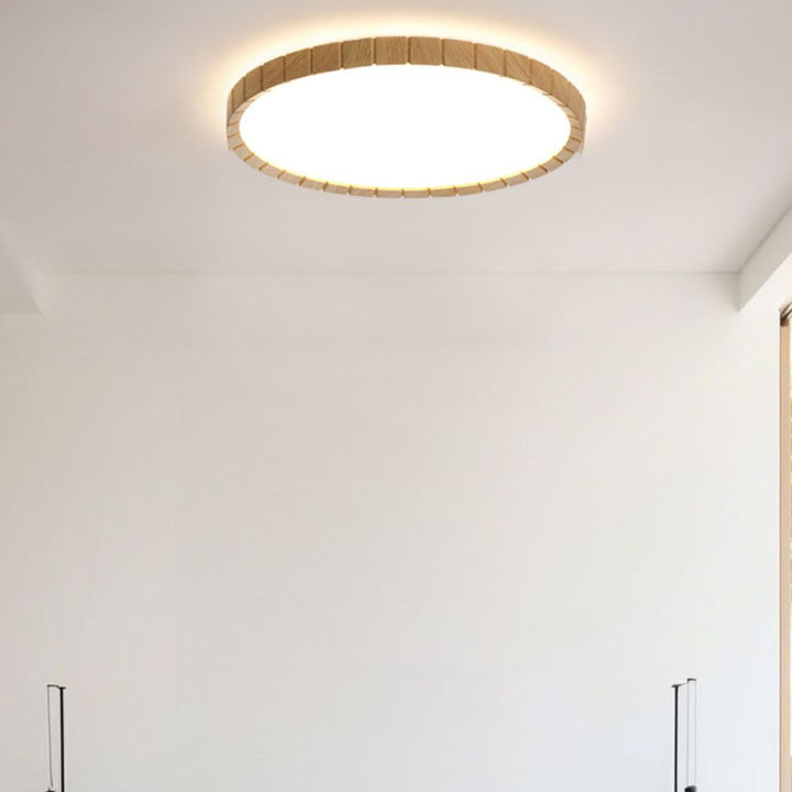 Traditional Japanese Iron Acrylic Round Dome LED Flush Mount Ceiling Light For Bedroom And Living Room