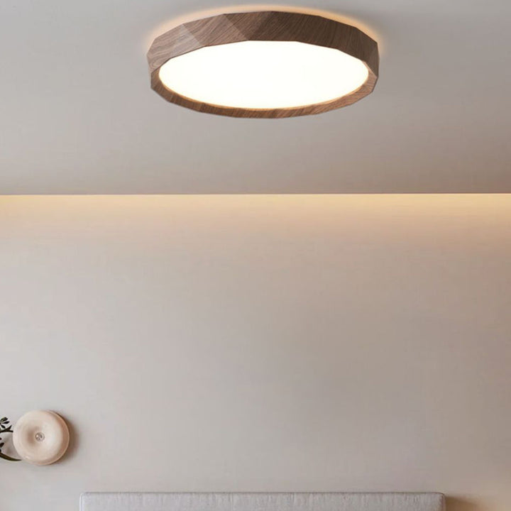 Traditional Japanese Iron Acrylic Round Dome LED Flush Mount Ceiling Light For Bedroom And Living Room