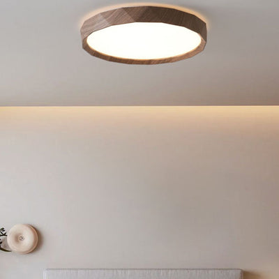 Traditional Japanese Iron Acrylic Round Dome LED Flush Mount Ceiling Light For Bedroom And Living Room