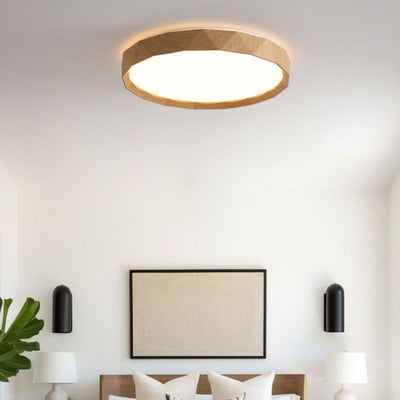 Traditional Japanese Iron Acrylic Round Dome LED Flush Mount Ceiling Light For Bedroom And Living Room