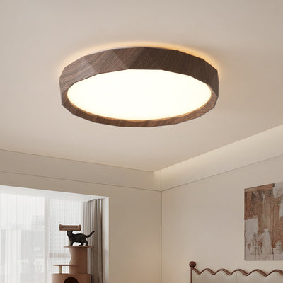 Traditional Japanese Iron Acrylic Round Dome LED Flush Mount Ceiling Light For Bedroom And Living Room