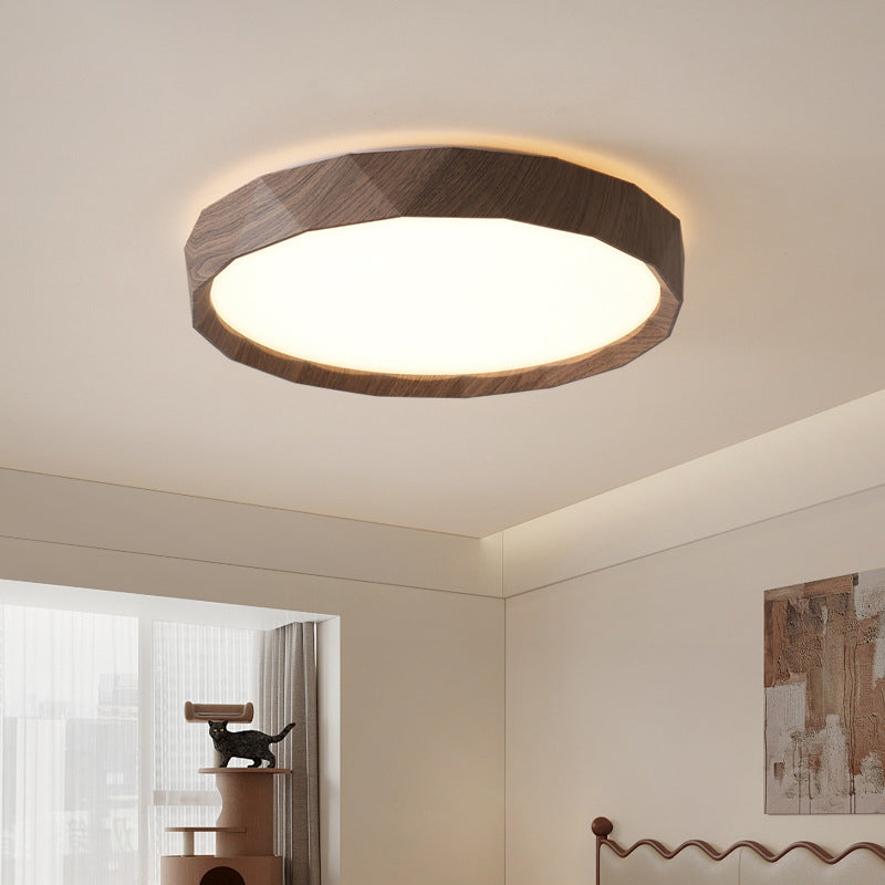 Traditional Japanese Iron Acrylic Round Dome LED Flush Mount Ceiling Light For Bedroom And Living Room
