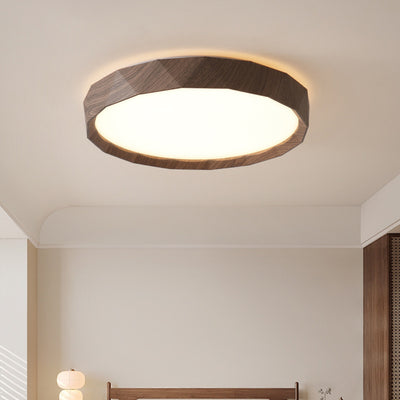 Traditional Japanese Iron Acrylic Round Dome LED Flush Mount Ceiling Light For Bedroom And Living Room