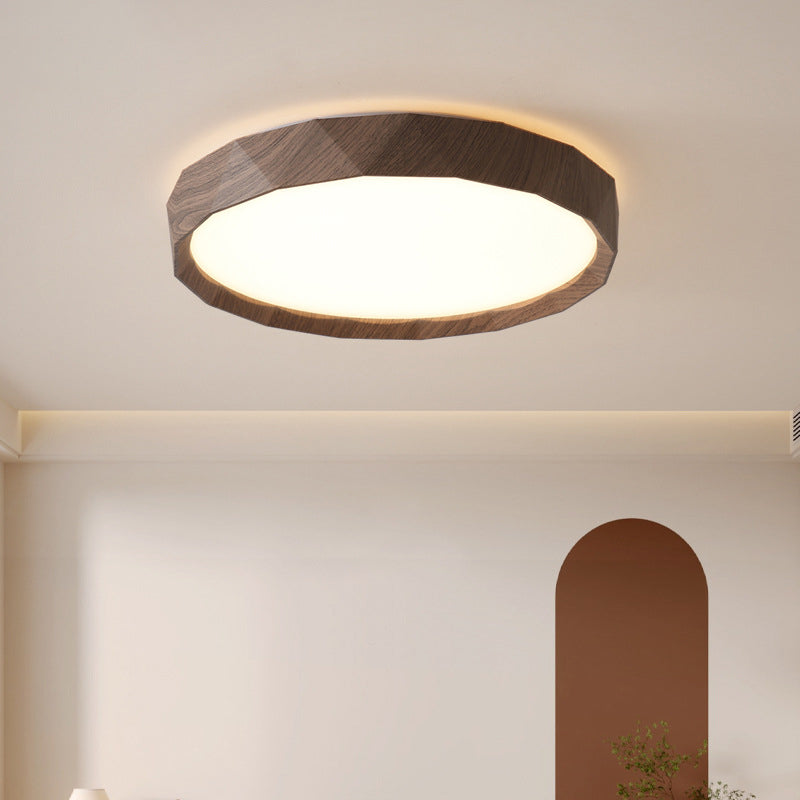 Traditional Japanese Iron Acrylic Round Dome LED Flush Mount Ceiling Light For Bedroom And Living Room