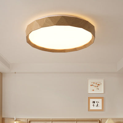 Traditional Japanese Iron Acrylic Round Dome LED Flush Mount Ceiling Light For Bedroom And Living Room