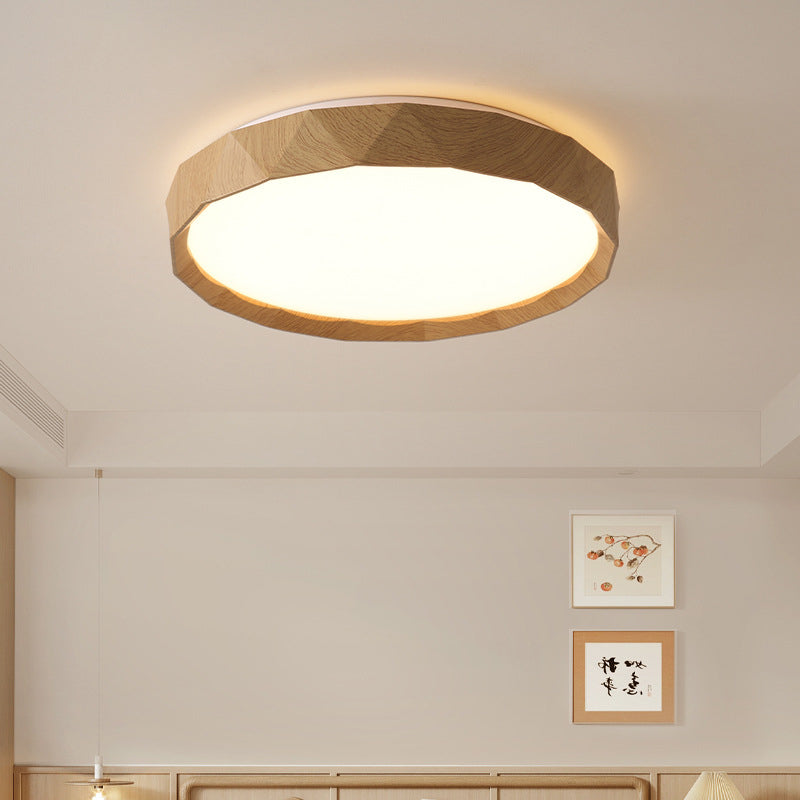 Traditional Japanese Iron Acrylic Round Dome LED Flush Mount Ceiling Light For Bedroom And Living Room