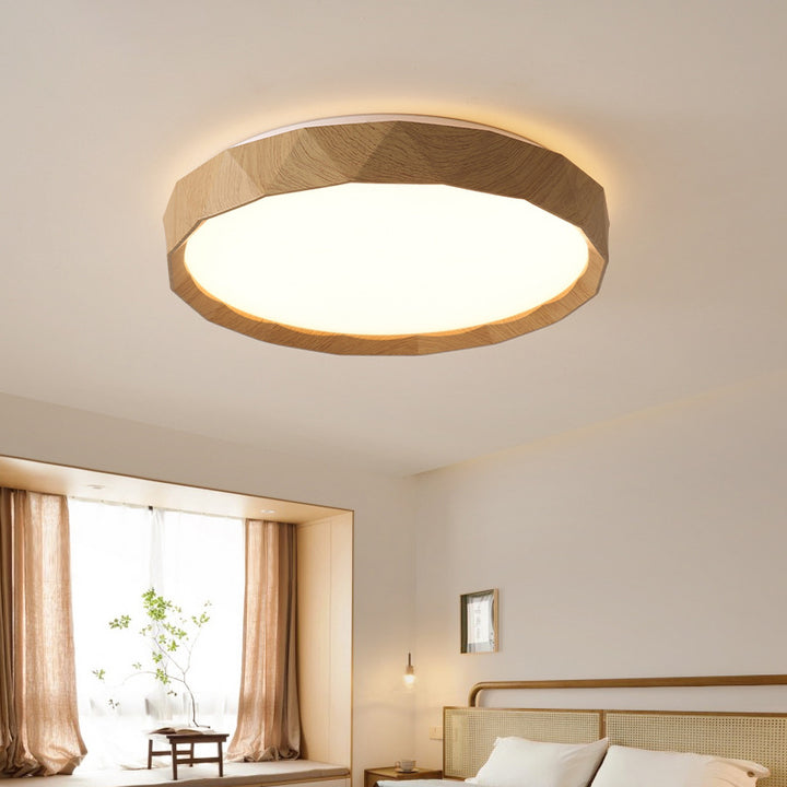 Traditional Japanese Iron Acrylic Round Dome LED Flush Mount Ceiling Light For Bedroom And Living Room