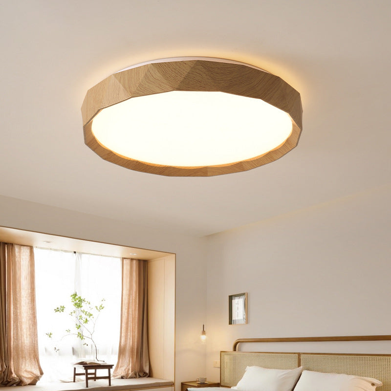 Traditional Japanese Iron Acrylic Round Dome LED Flush Mount Ceiling Light For Bedroom And Living Room