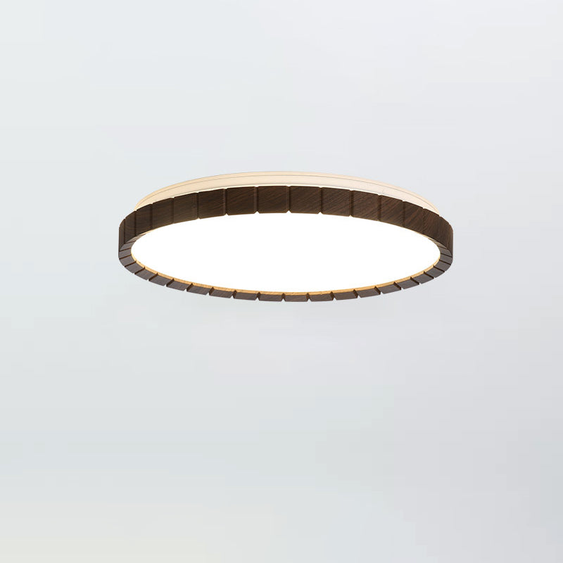 Traditional Japanese Iron Acrylic Round Dome LED Flush Mount Ceiling Light For Bedroom And Living Room