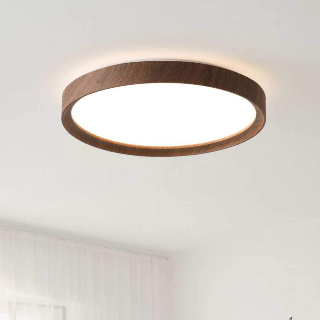 Traditional Japanese Iron Acrylic Round Dome LED Flush Mount Ceiling Light For Bedroom And Living Room