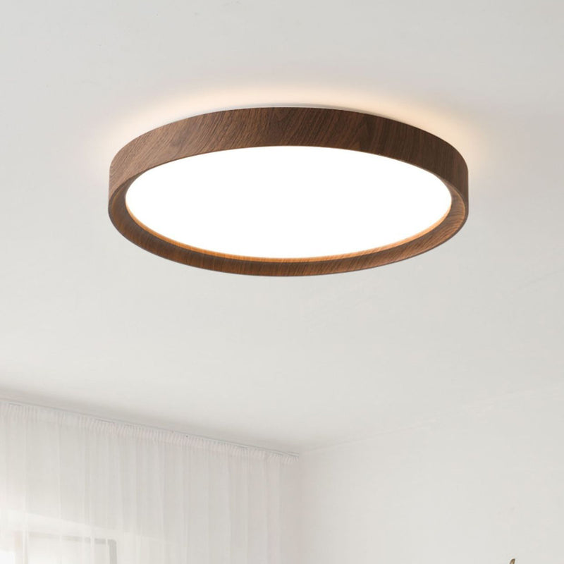 Traditional Japanese Iron Acrylic Round Dome LED Flush Mount Ceiling Light For Bedroom And Living Room
