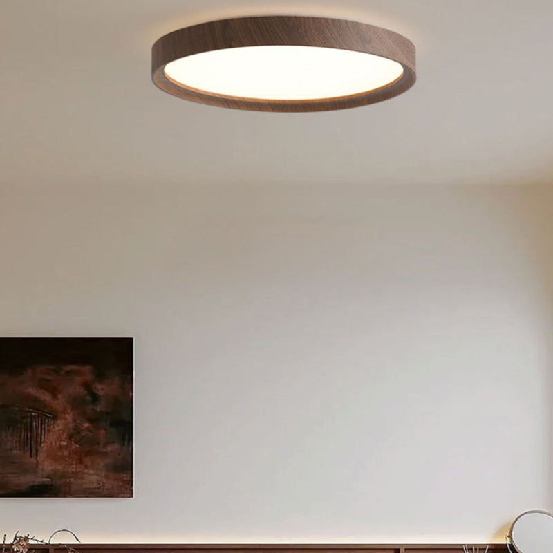 Traditional Japanese Iron Acrylic Round Dome LED Flush Mount Ceiling Light For Bedroom And Living Room