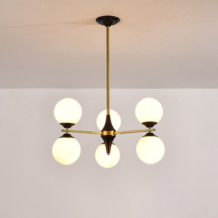Zeitgenössischer nordischer Eisen-Glas-Rundleuchter mit 6/8/10/12 Lichtern für Schlafzimmer und Wohnzimmer 