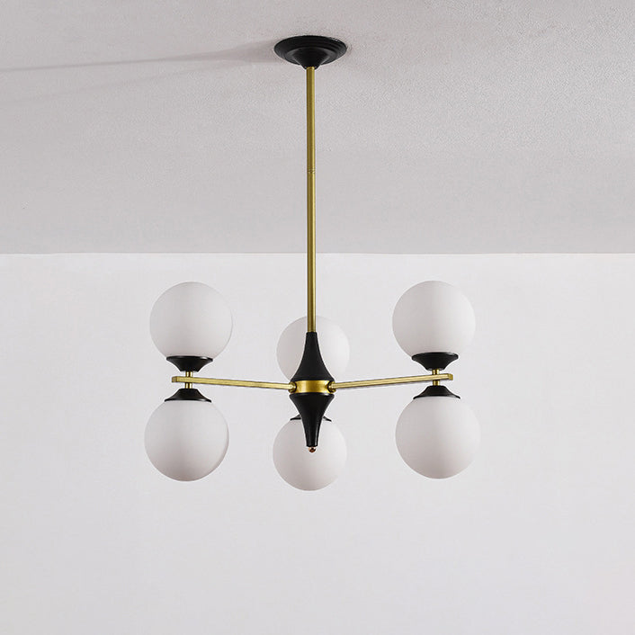 Contemporary Nordic Iron Glass Round 6/8/10/12-Light Chandelier For Bedroom Living Room