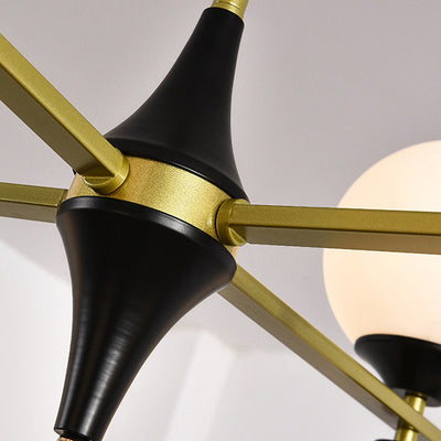 Contemporary Nordic Iron Glass Round 6/8/10/12-Light Chandelier For Bedroom Living Room