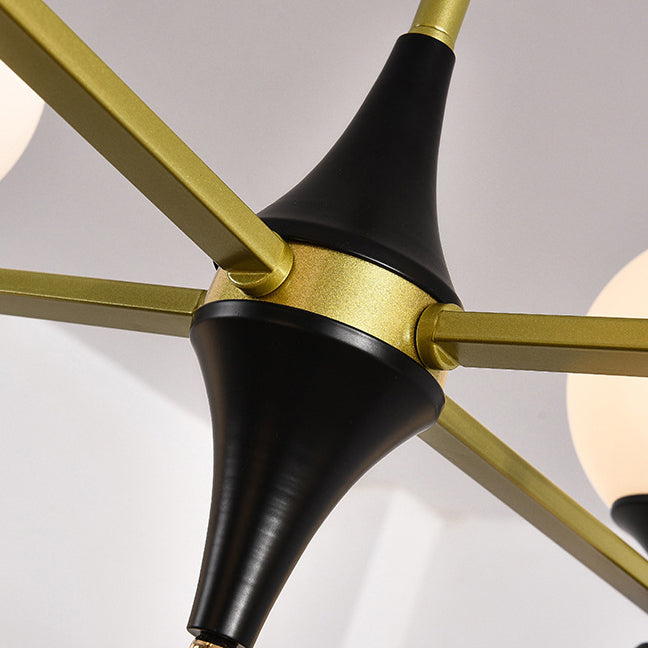Contemporary Nordic Iron Glass Round 6/8/10/12-Light Chandelier For Bedroom Living Room