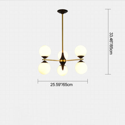 Contemporary Nordic Iron Glass Round 6/8/10/12-Light Chandelier For Bedroom Living Room