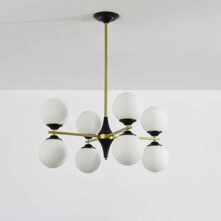 Contemporary Nordic Iron Glass Round 6/8/10/12-Light Chandelier For Bedroom Living Room
