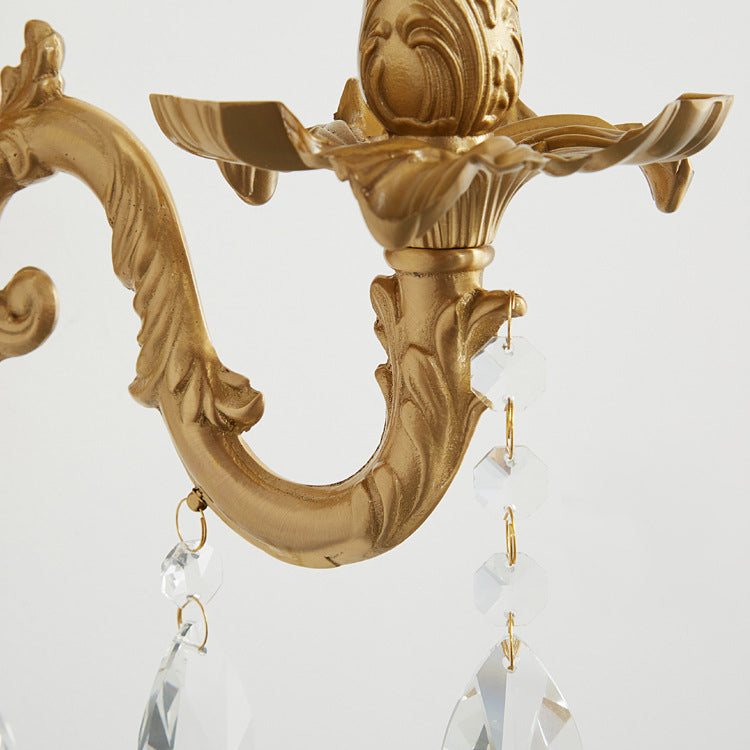 Applique murale 1 lumière en laiton et cristal traditionnel français pour chambre et salon 