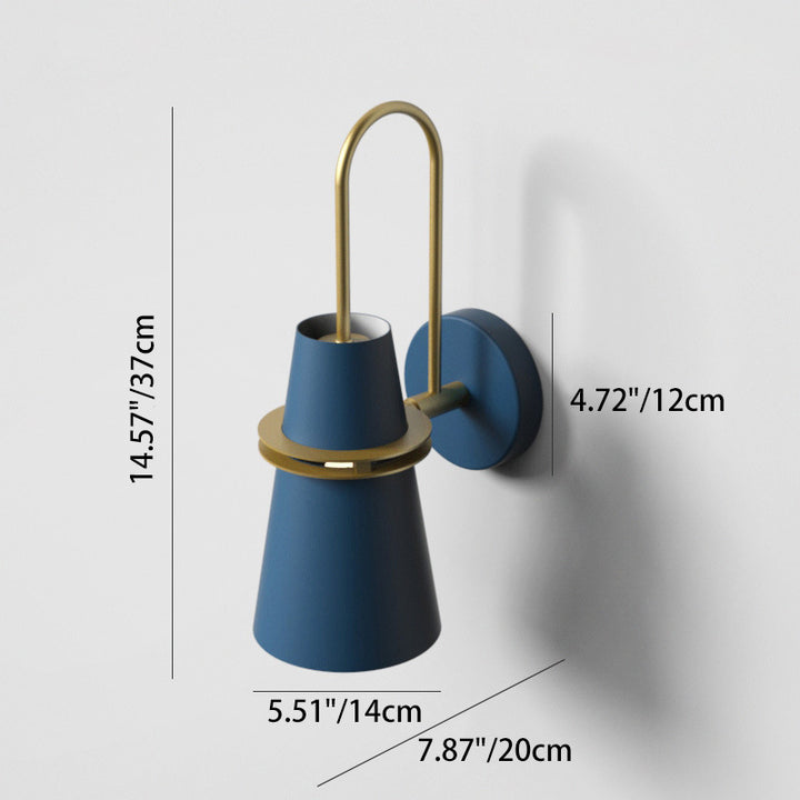 Contemporary Nordic Iron Conical 1-Light Wall Sconce Lamp For Bedroom &amp; Living Room