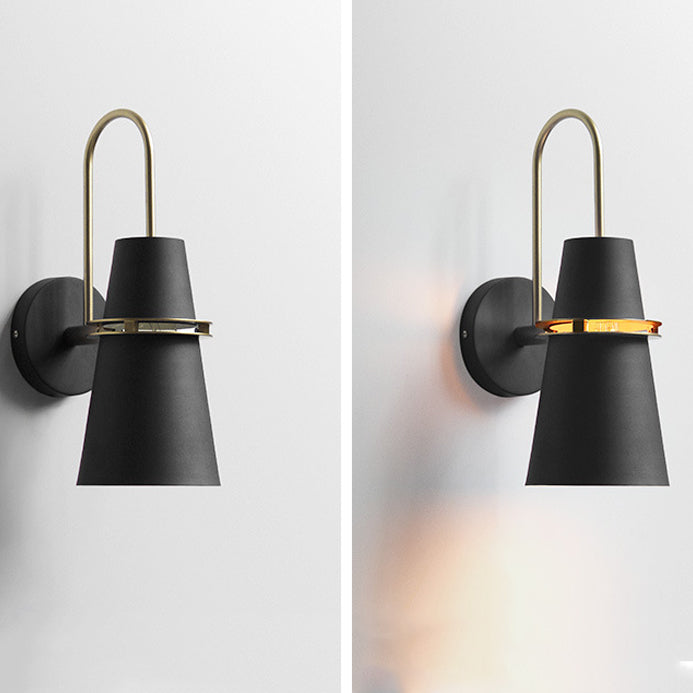 Contemporary Nordic Iron Conical 1-Light Wall Sconce Lamp For Bedroom &amp; Living Room