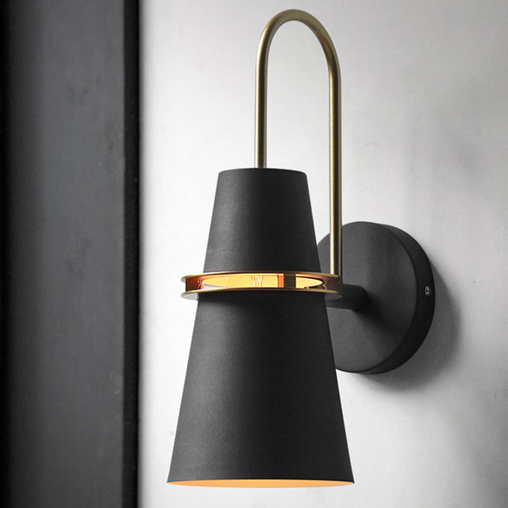 Contemporary Nordic Iron Conical 1-Light Wall Sconce Lamp For Bedroom &amp; Living Room